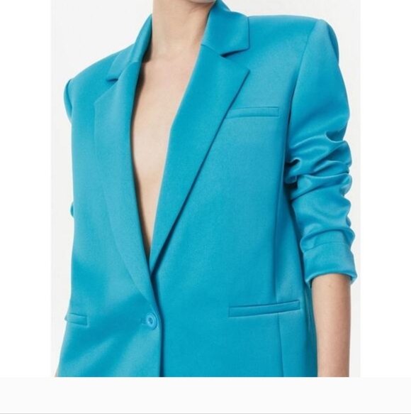 NWT Alice + Olivia Blue Blazer Sz 8 Color Ocean Floor - Picture 2 of 12